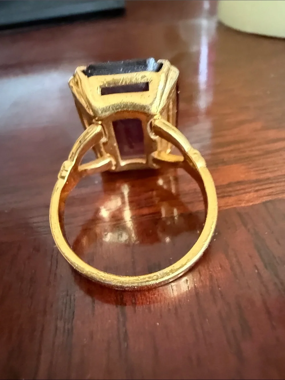 Smoky Violet Faceted 1975 Avon Vintage Statement Ring